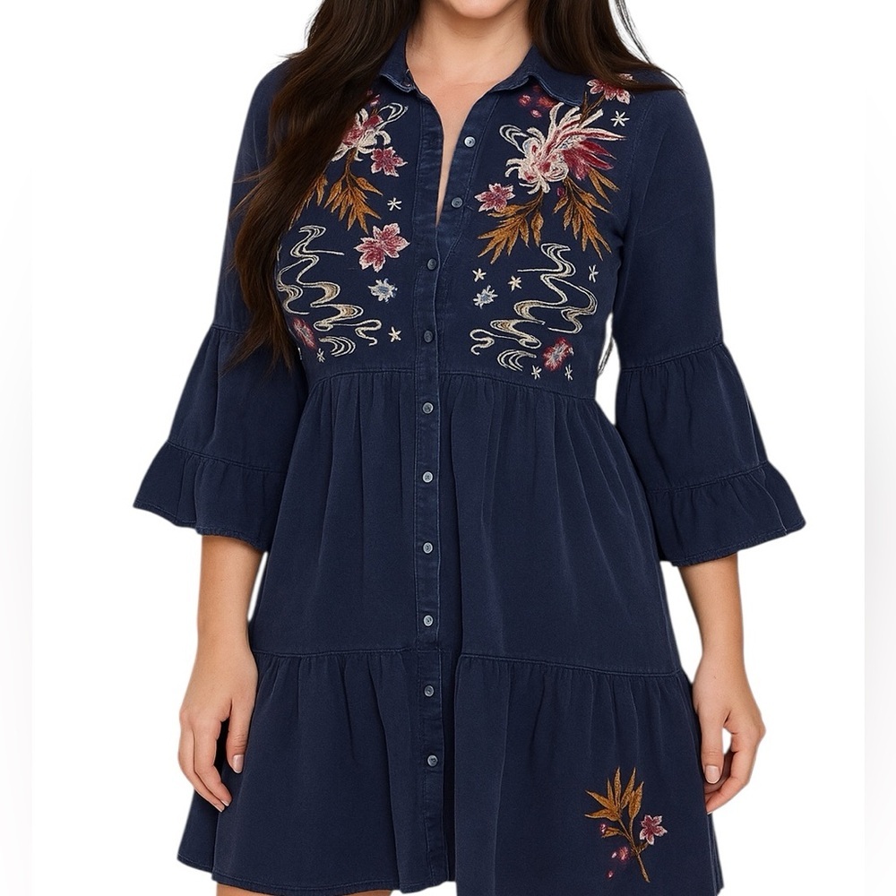 Johnny Was Emiko tiered dress NWT Oversized